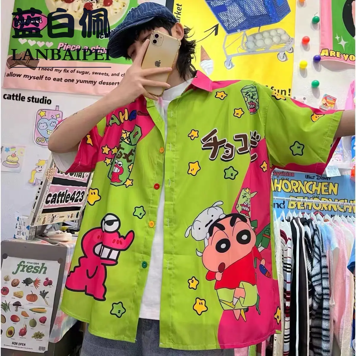 Cartoon Kawaii Cute Crayon Shin-Chan Casual Shirt Anime Shin-Chan Summer Oversize Soft Comfortable T-Shirt Creative Girl Gifts