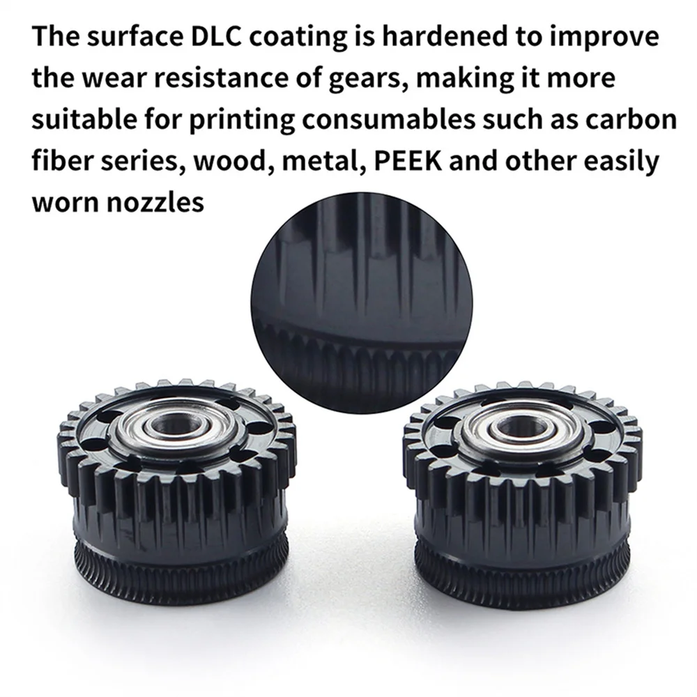 

Для экструдера Creality K2 Plus, цельнометаллическая приводная шестерня накаливания для K2 Plus, никелированное покрытие DLC, шестерня экструдера, детали 3D-принтера