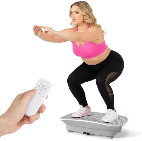 

Vibration Plate Exercise hine-10 Level Intensity, LED Display & Remote Control, Body Vibrating Plates Stand Shg
