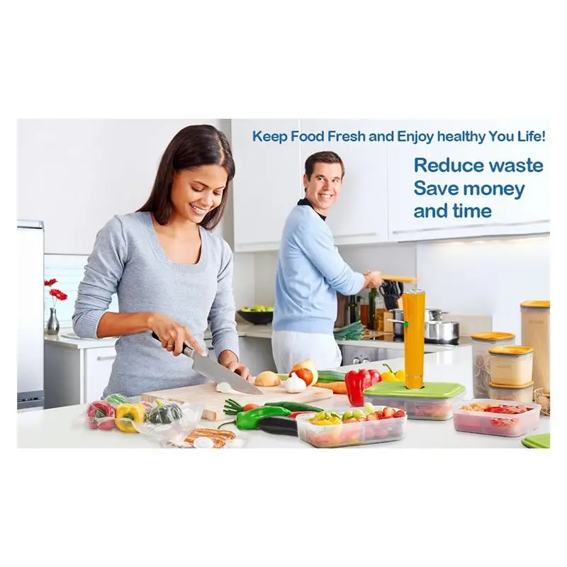 Electric Compact Vacuum Sealer For Food Preservation Storage-Rechargeable With 30 Reusable Vacuum Bags Included-A54Q