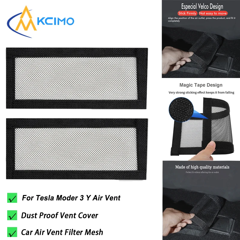 

2Pcs for Tesla Model 3 Y Air Vent Cover Dust Proof Anti-Blocking Filter Mesh Under Seat AC Outlet Protector Accessories