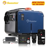 8KW 12V&24V 220V portable Diesel Air Heater bluetooth App Control w/Automatic Altitude Night Heater for RV car campervan Home