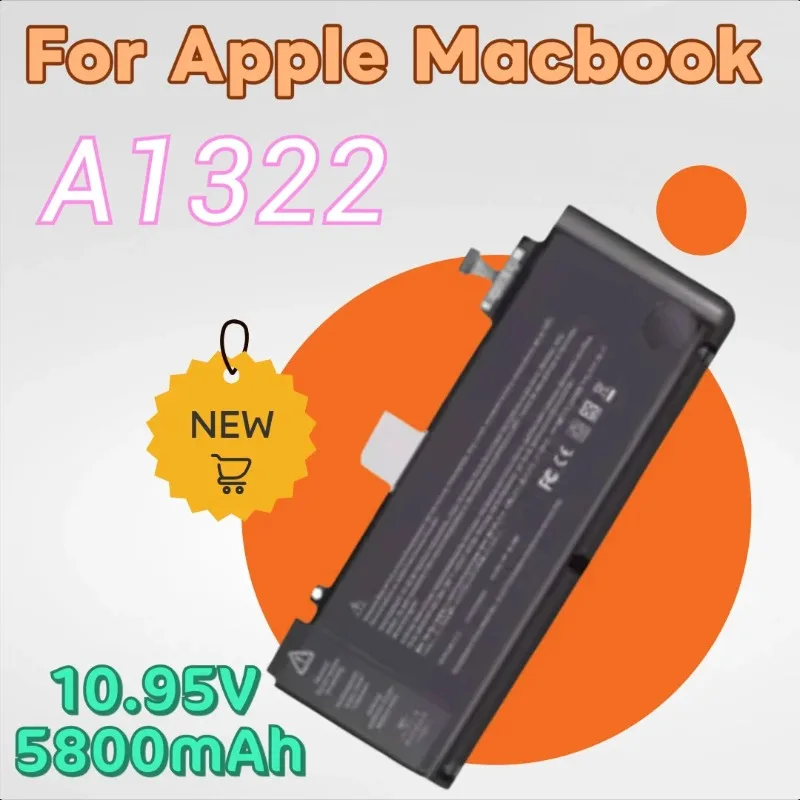 

Brand New Replacement Laptop Battery 10.95V 5800mAh A1322 for Apple Macbook Pro 13 Inch A1278 Mid 2009 2010 2012 Early 2011