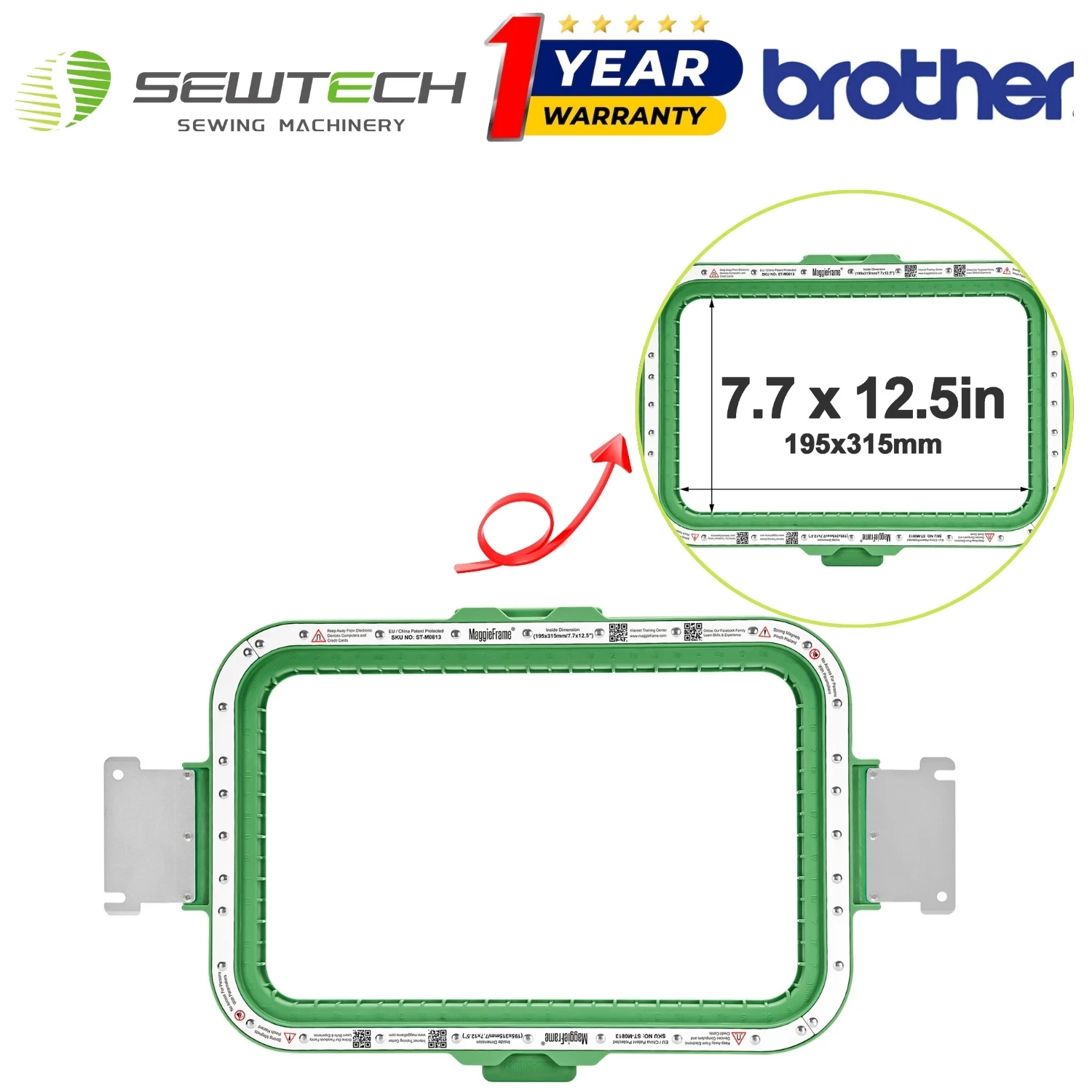 Brother PR650 PR650C PR650E  PR650EC Embroidery Embroidery Machine Magnetic Embroidery Hoopmaster Mighty Embroidery Frame Hoop