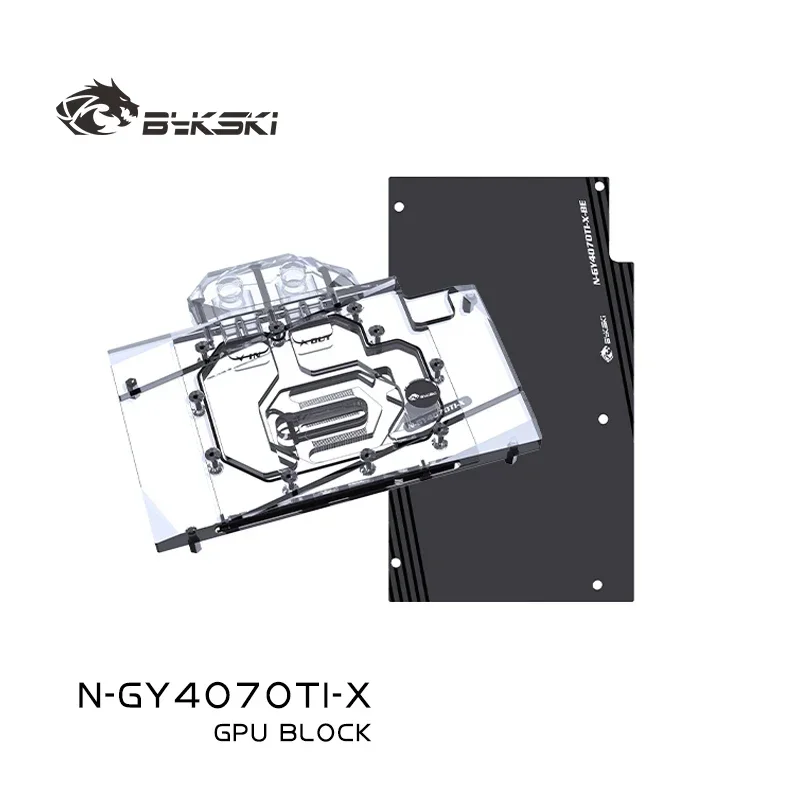 Bykski GPU-koelblok voor de Galax RTX 4070 Ti Super EX, wit/metalen uitvoering, Master OC/EX Gamer V2, waterkoeling voor videokaart, N-GY4070TI-X.