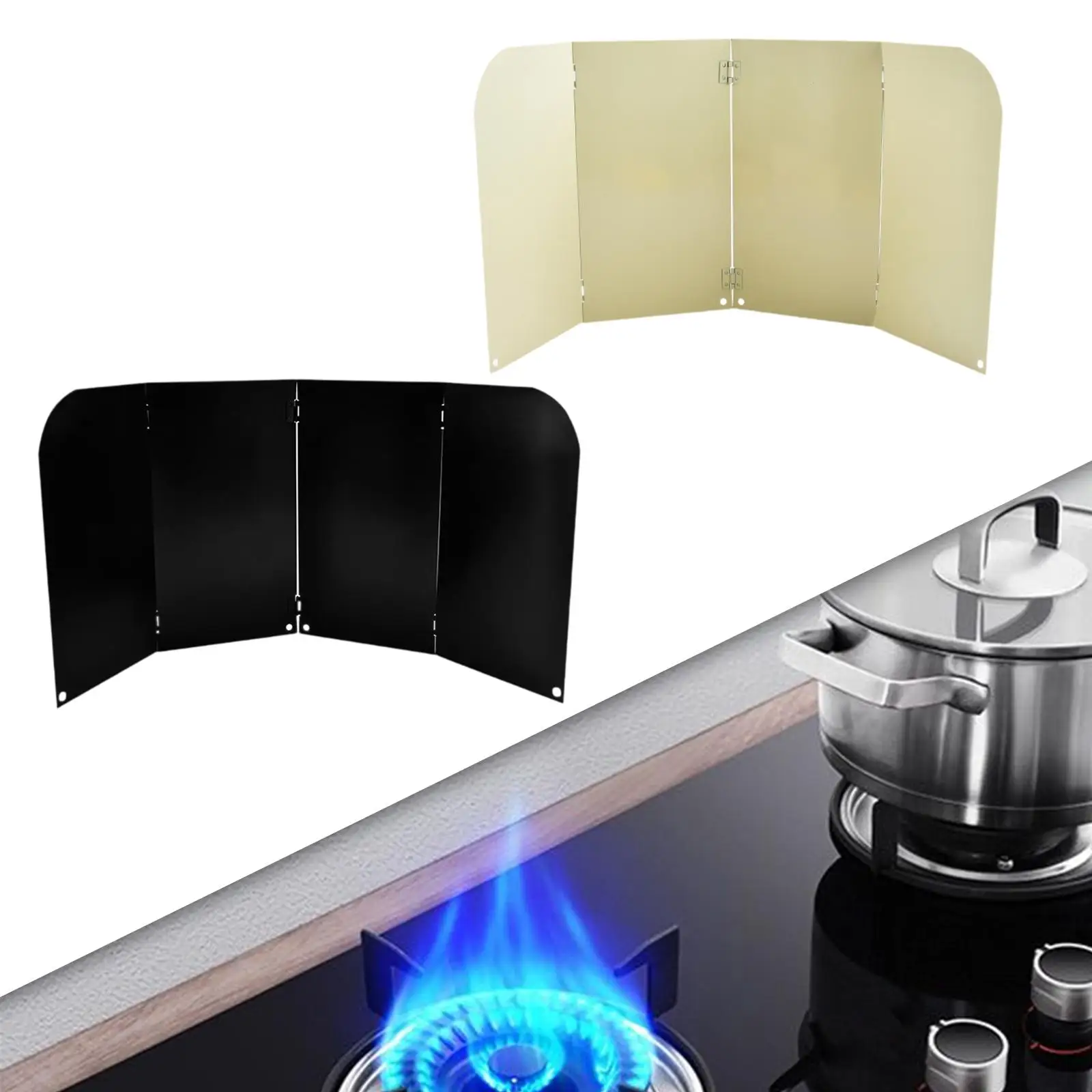 

Anti Splatter Space Saving Oil Barrier for Gas Top Cooktop Frying Pan