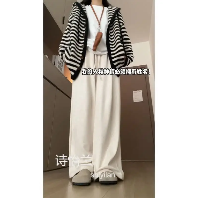 Elegant Beige Rice Textured High-Waist Relaxed Fit Slimming Straight Leg Pants
