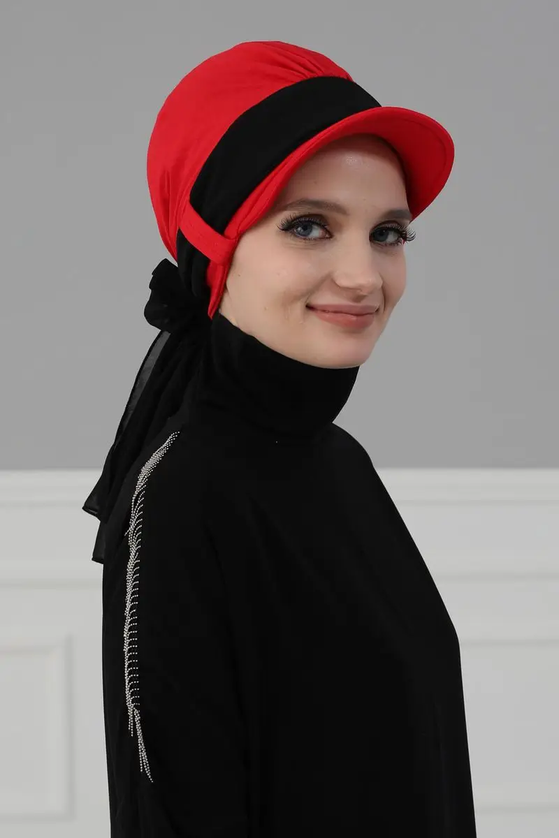 Chiffon cinto chapéu osso vermelho