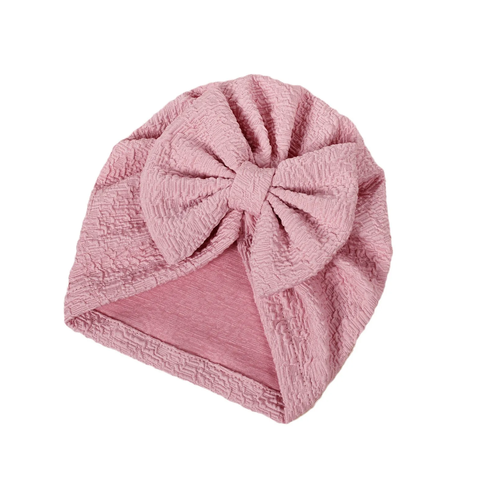 Spring Hats Baby Bows Turban Girls Knit Indian Cap Newborn Stripe Beanies Children Ear Warmer Headband Cute Hair Accessories