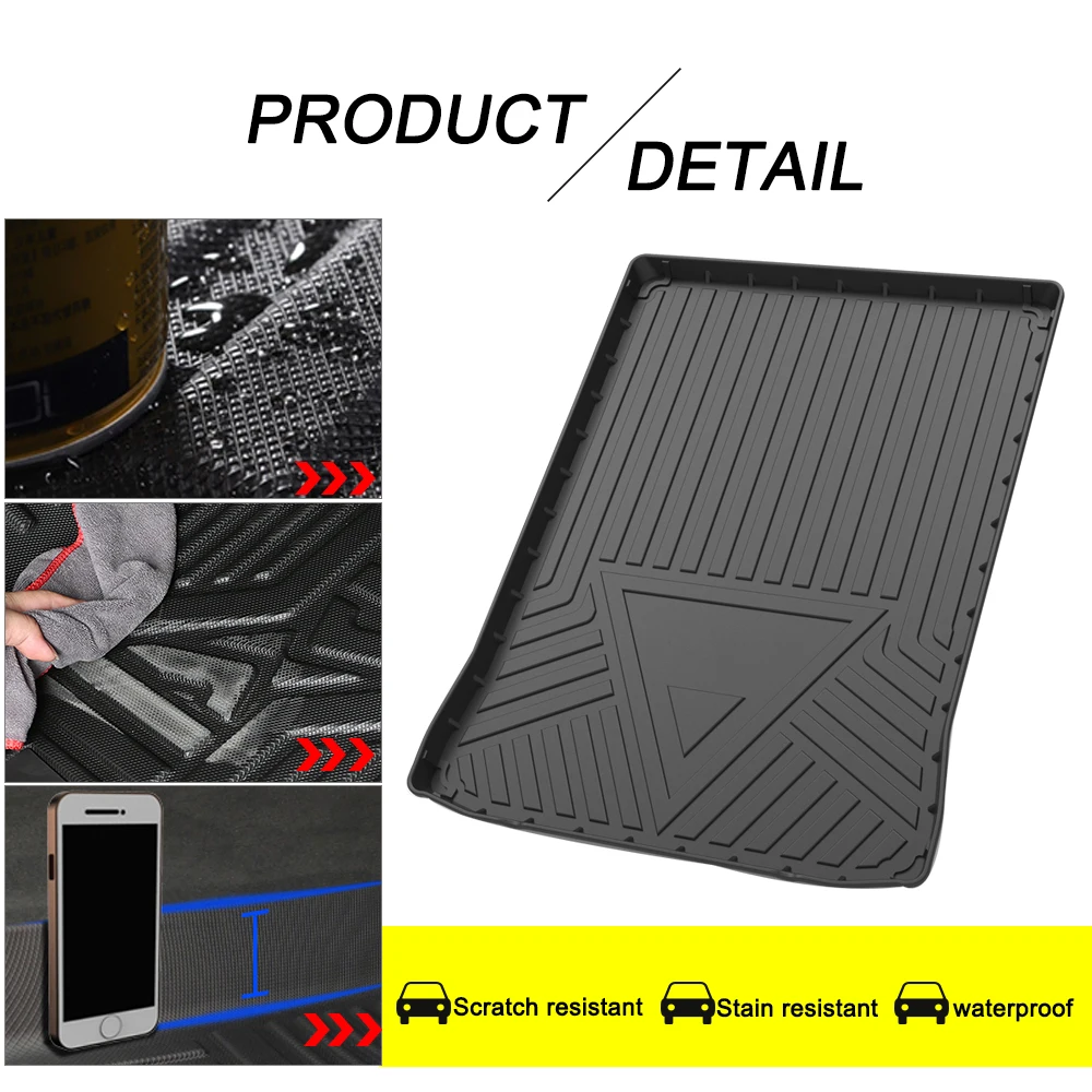 TPE Car Rear Trunk Mat Storage Box Pad For BMW 5 Series 2017 2018 2019 2020 2021 Waterproof Protective Rubber Car Mats