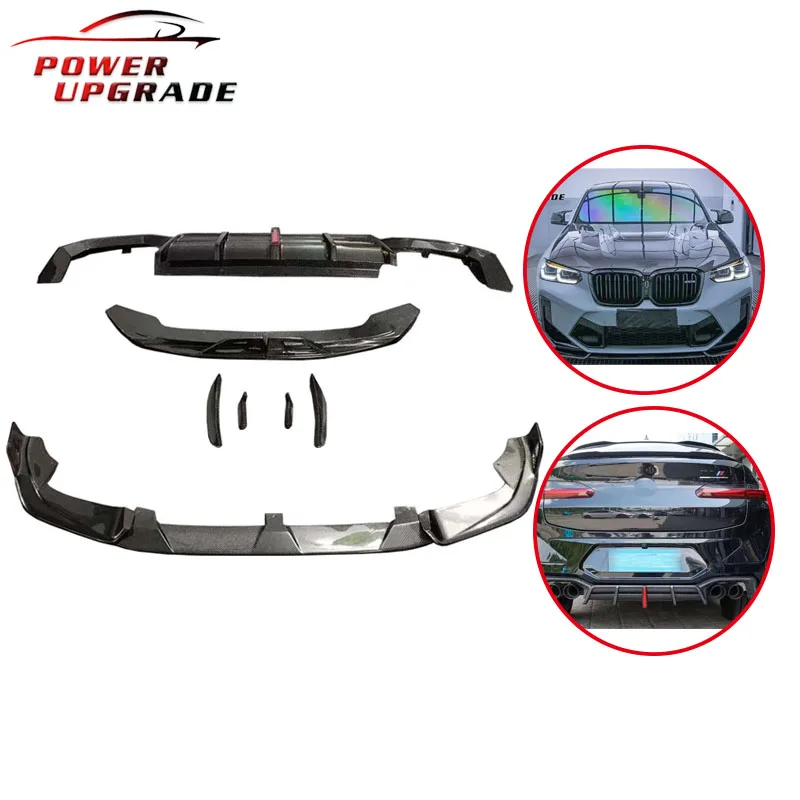 Front bumper Front Lip Rear Diffuser Rear Spoiler Rear Trunk Wing Front Canards Carbon Fiber For BMW X3M F97 X4M lci body kits