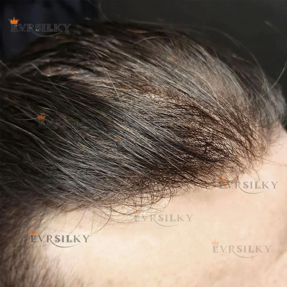 

80% Плотность 0,02 мм Самая тонкая кожа Супер натуральная линия волос Серый 1B50 1B10 Мужской парикSoft Touch Темно-коричневый # 2 человеческих волос премиум-класса Vloop