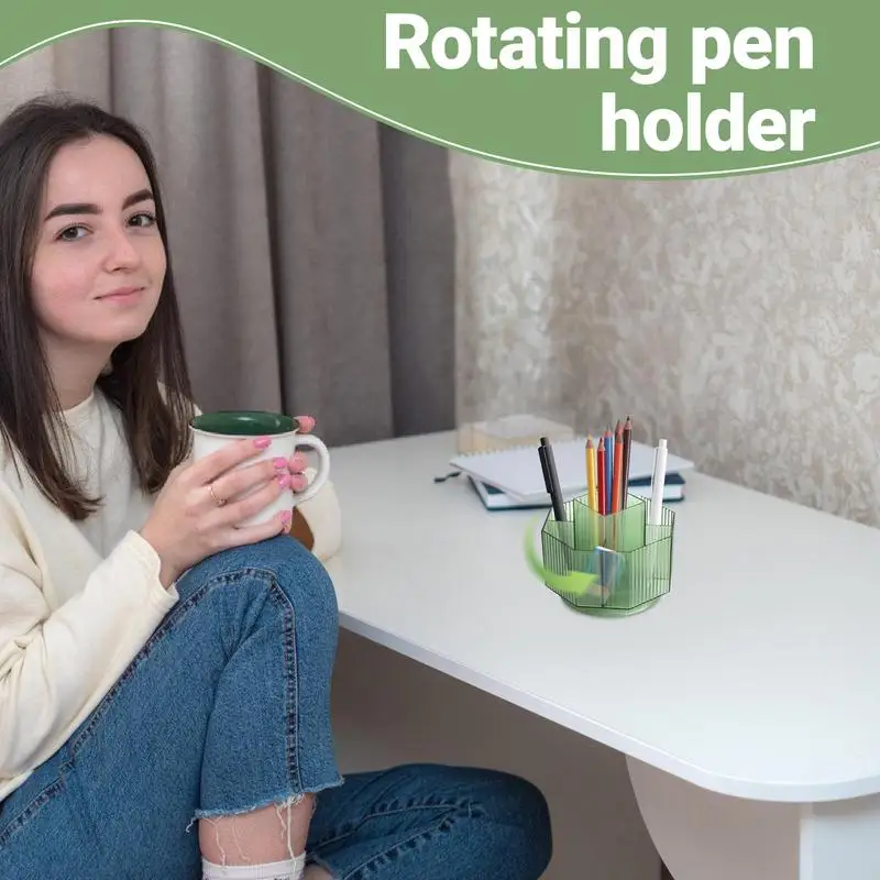 

Rotating Pen Holder Desk Organizers Pen Holder Anti Fall Crayon Marker Organization Tool For Classroom Cubicle Work Space School