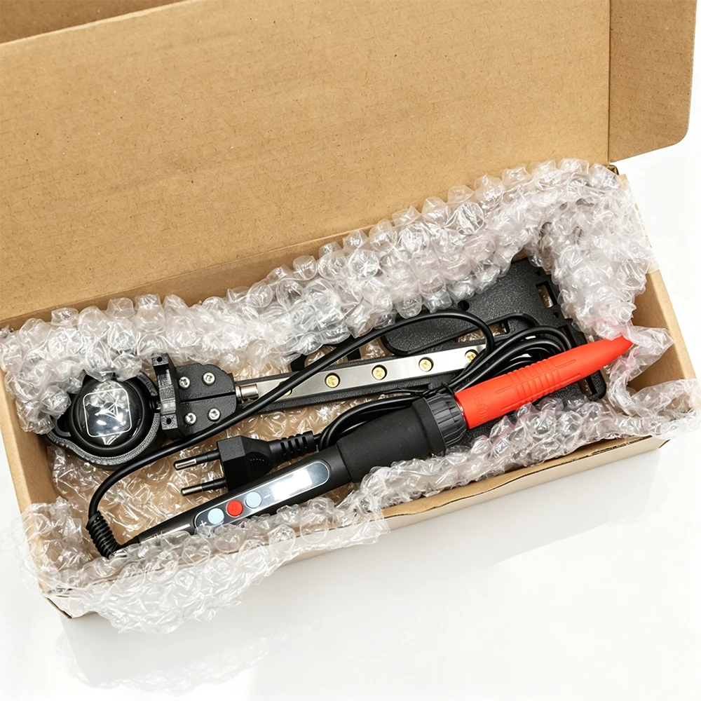 Stabiles Wärmeeinsetzwerkzeug mit 60W Digital-Lötkolben & M2-M8 Einsetzspitzen, für Gewindeeinsätze aus Kunststoff und 3D-Druck DIY – Detail 3