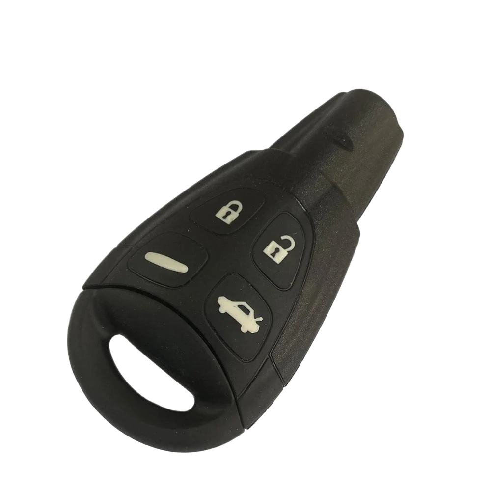 Coque de clé de voiture télécommandée, boîtier de remplacement pour SAAB 9-3, 95, 93, 95, caoutchouc souple, 4 boutons avec lame d'insertion, 2003-2011