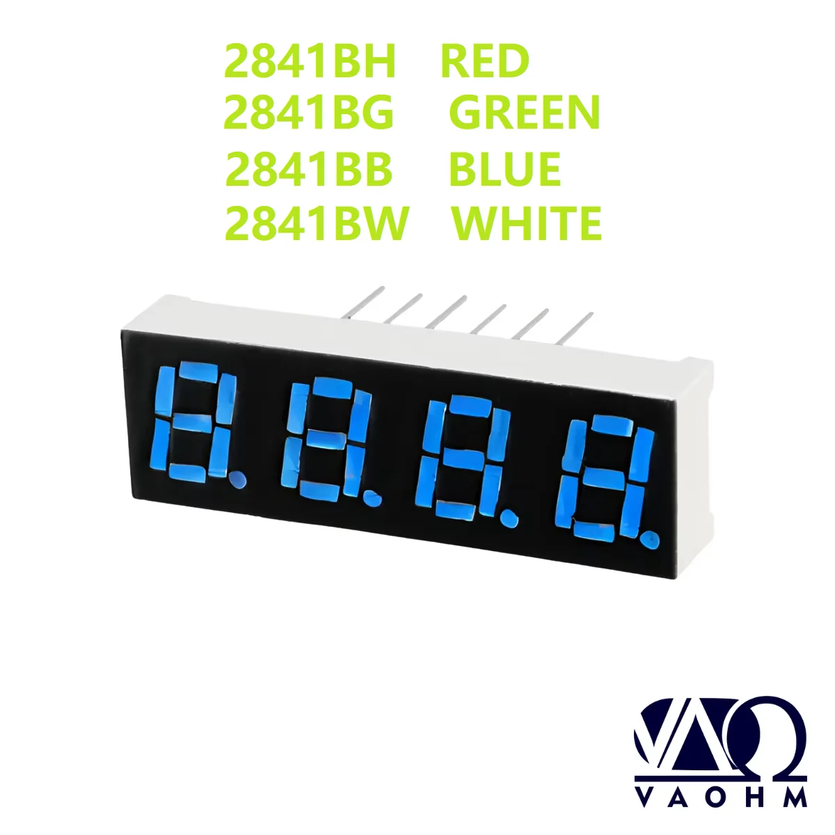 10PCS 2841BH 2841BB 2841BG 2841BW 0.28Inch Common Anode Four Digit Seven Segment Led Display Tube Red Blue Green White