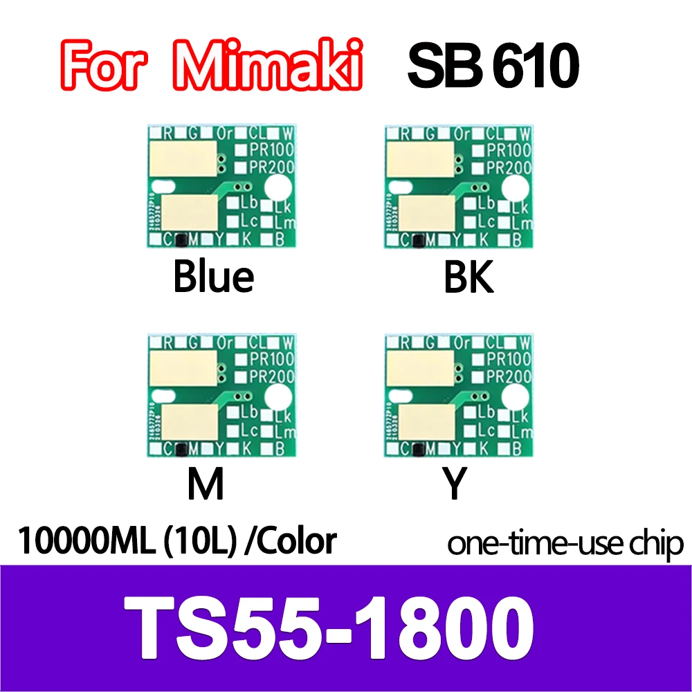 10000ML 10L SB610 SB 610nk Bottle disposable chip for Mimaki TS55-1800 Blue BK M Y