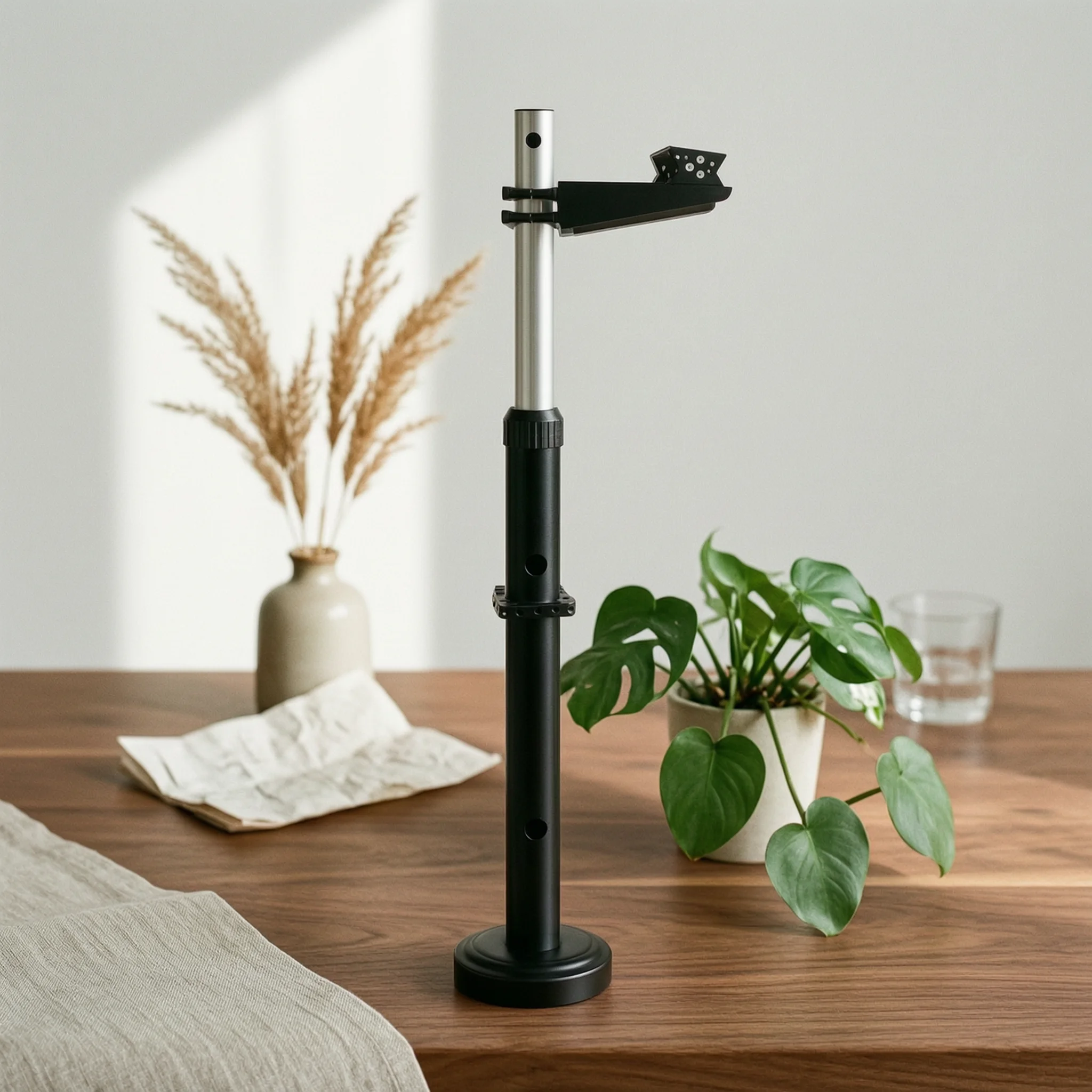 Telescopic Camera Pole Heavy Duty Camera Support with Weighted Base Mounting Pole with Bracket Indoor and Outdoor