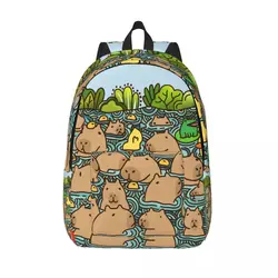 Summer Capybara Backpack for Boy Girl Kids Student School Bookbag Capybaras Daypack Preschool Kindergarten Bag Outdoor