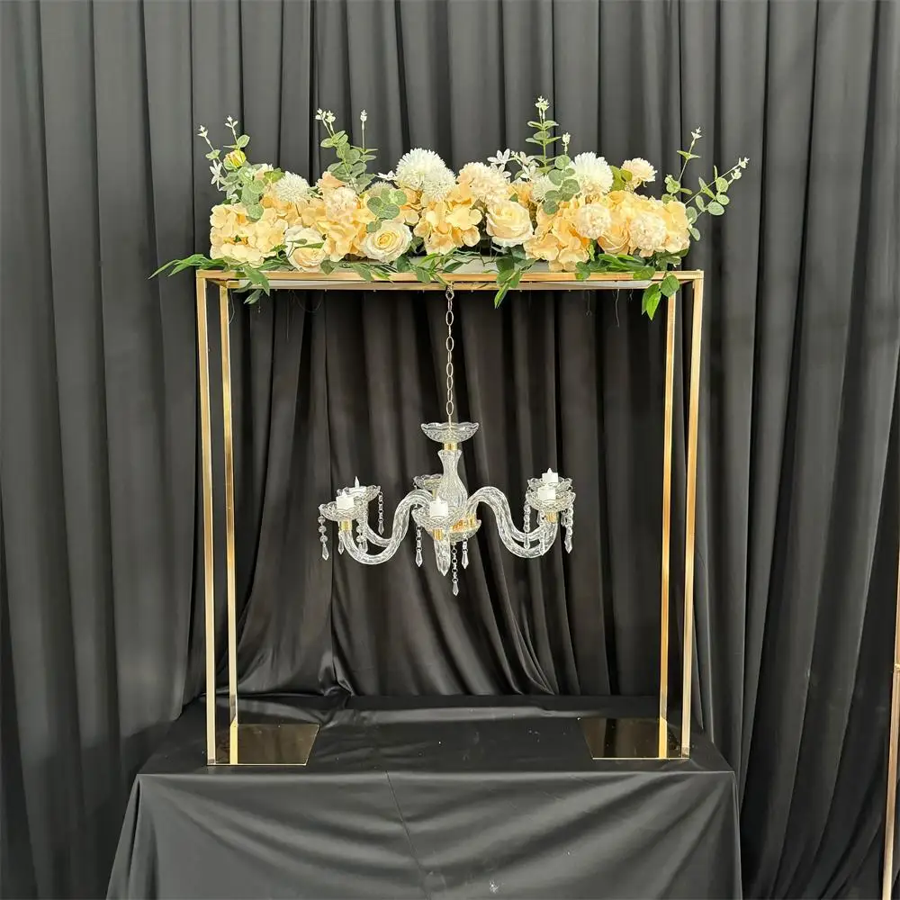 Golden Metal Flower Balloon Wedding Ornament Decoration Tabletop Flower Stand Candlestick Event Supplies
