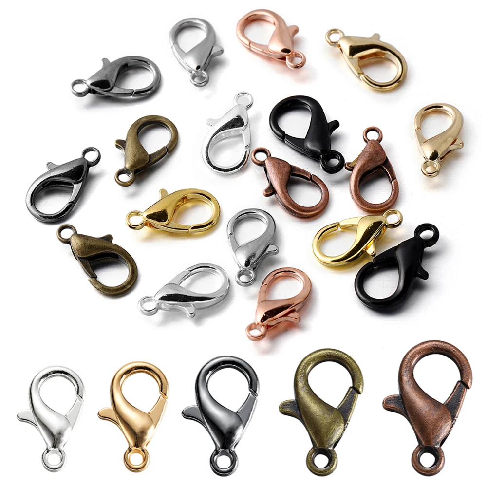 

100pcs/lot Lobster Clasps For Bracelets Necklaces DIY Hooks Chain Closure Accessories For Jewelry Making Findings Wholesale04