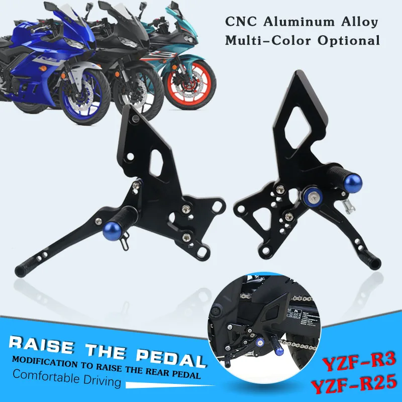 

For YAMAHA YZF-R3 YZF-R25 YZF R3 R25 YZFR3 MT-03 MT-25 Motorcycle Accessory CNC Footrests Rearset Rear Footpeg Foot Rests