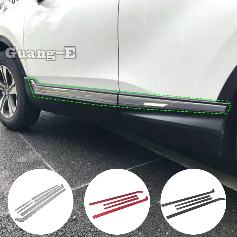 

Car ABS/Steel Side Door Trim Strip Molding Stream Panel Bumper Strip Frame Lamp Body For Honda CRV CR-V 2017 2018 2019 2020 2021