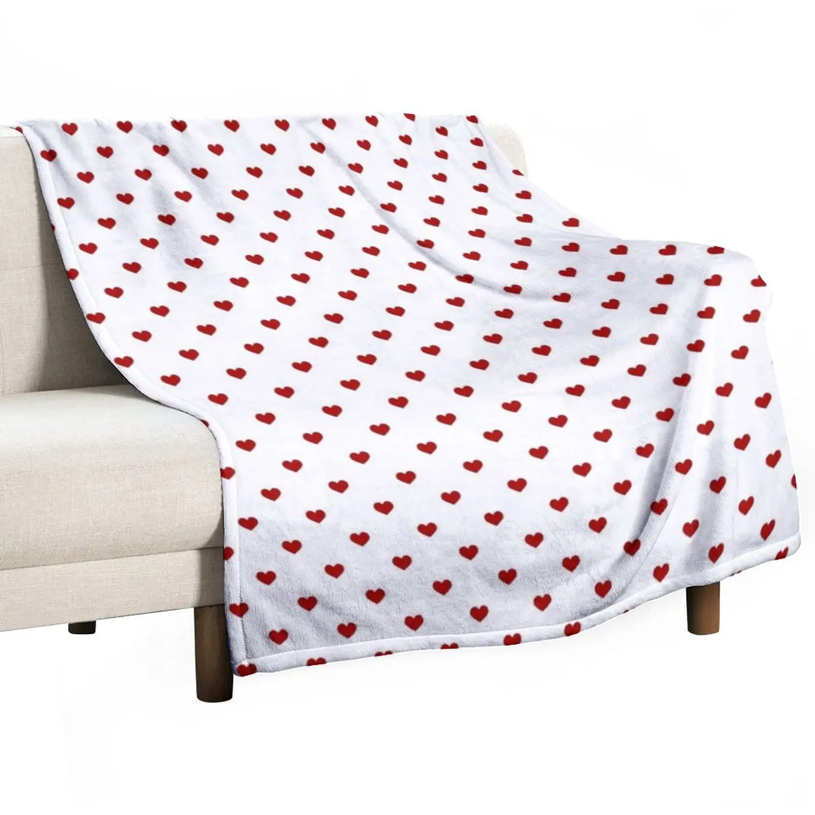 

Small Red Hearts Throw Blanket Custom Blanket Stuffed Blankets Luxury Blanket Fluffy Soft Blankets