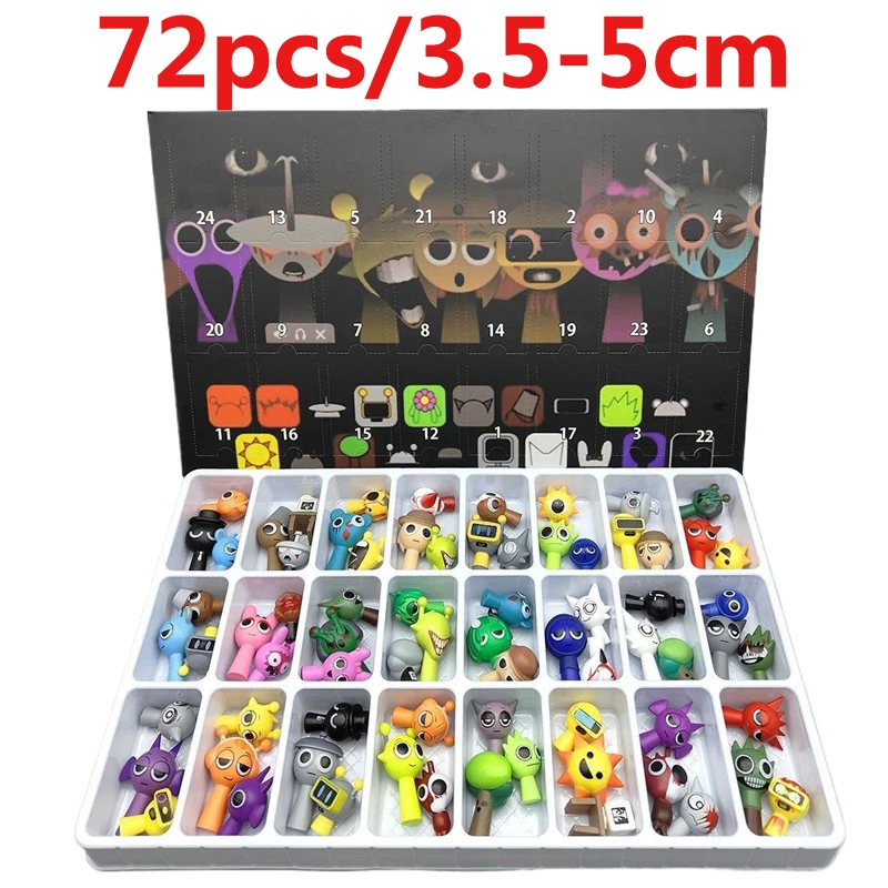 24pcs/48pcs/72pcs Sprunki Figures Sprunky Game Figuras Model Juguete 4cm Mini Size PVC Sprunky Figurine Toys Fans Set