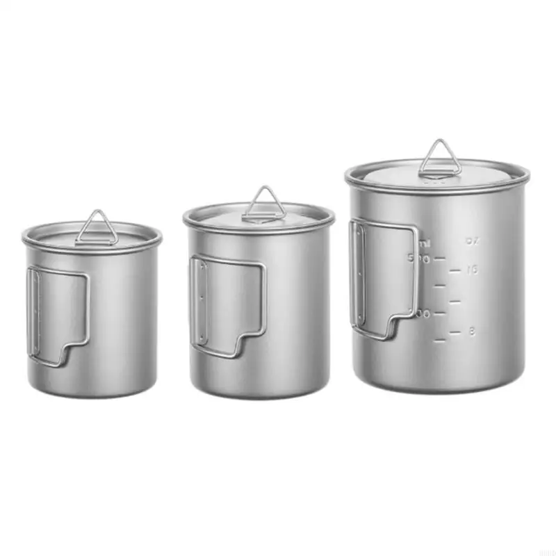 

Portables Camping Mugs With Lid and Folding Handle Backpacking Coffee Mugs for Hiking and Backpacking 69HD