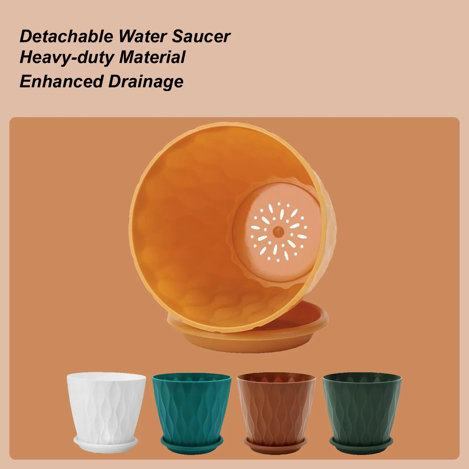 

Planter Pots 5 Pieces Planter With Drainage Hole & Saucer Patio Plant Pot For Indoor Outdoor Patio Window Garden Balcony Cactus