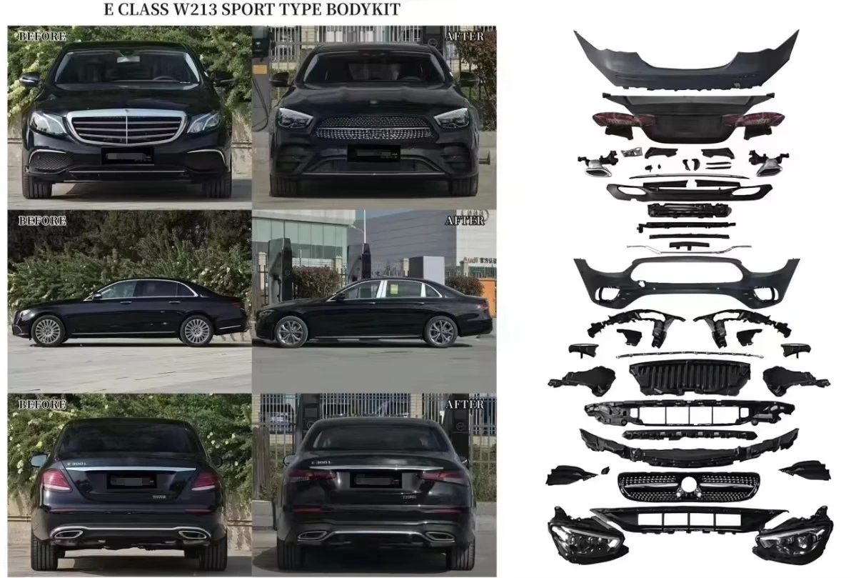 

FOR Benz W213 Upgraded Version, Front and Rear Bumper Kits, Headlights, Tail Lights, Mantianxing Grill