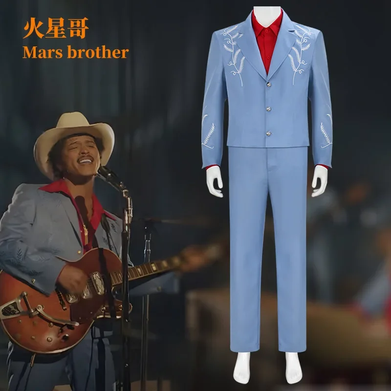 بدلة برونو مارس كاوبوي التأثيرية للرجال للهالوين يموت مع زي حفلة ابتسامة تاكرلاما