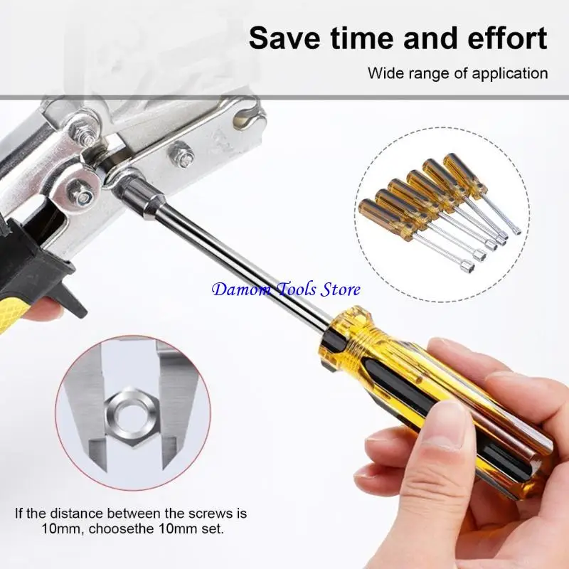 57BE 5/5.5/6/7/8/9/10 مللي متر مفك معدني عرافة مفتاح المقبس مفك البراغي المقبس مفك الجوز