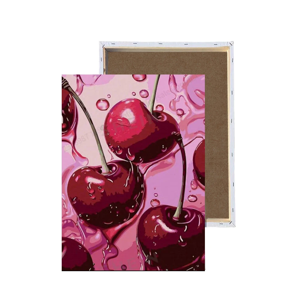 

GATYZTORY Diamond Painting Cherry Fruit Cross Stitch Mosaic 5D DIY Diamond Embroidery Handmade Gift Home Decorations