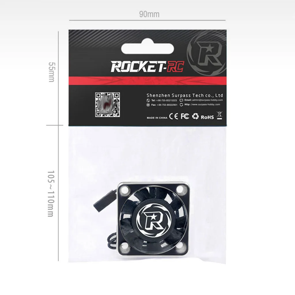 Surpasshobby Rocket-RC 25mm 30mm 35mm 40mm 50mm Metall Lüfter für RC Auto Motor ESC Wärmeableitung Silber Schwarz – Detail 10