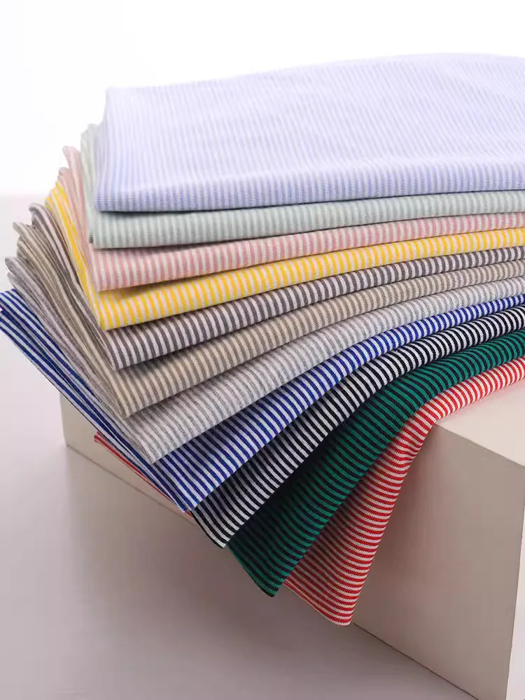wide 1mm stripe 100% cotton knitting elastic fabric DIY sewing clothing cloth 165cm wide 100% tissu hometextile tela sewing