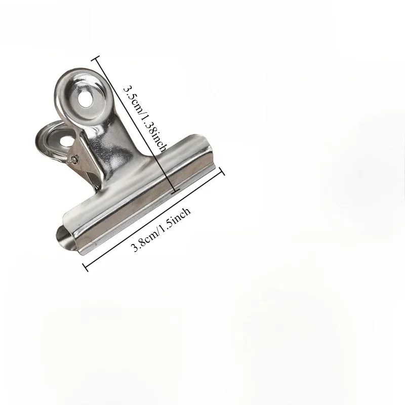 12pcs Bulldog Clips Chip Clips Food Clip Multi-Functional Metal Hinge Clamp Binder Paper Clips for Food Bag Kitchen Home Office