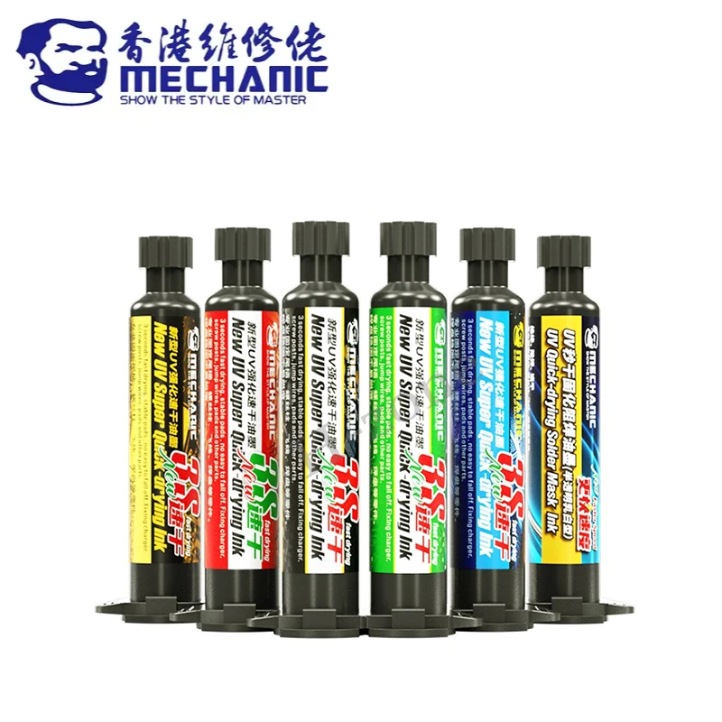 

MECHANIC SU3 Series 6 Colors UV Fast Curing Solder Mask Ink Oil BGA PCB Board Paint Soldering Paste Prevent Corrosive Arcing