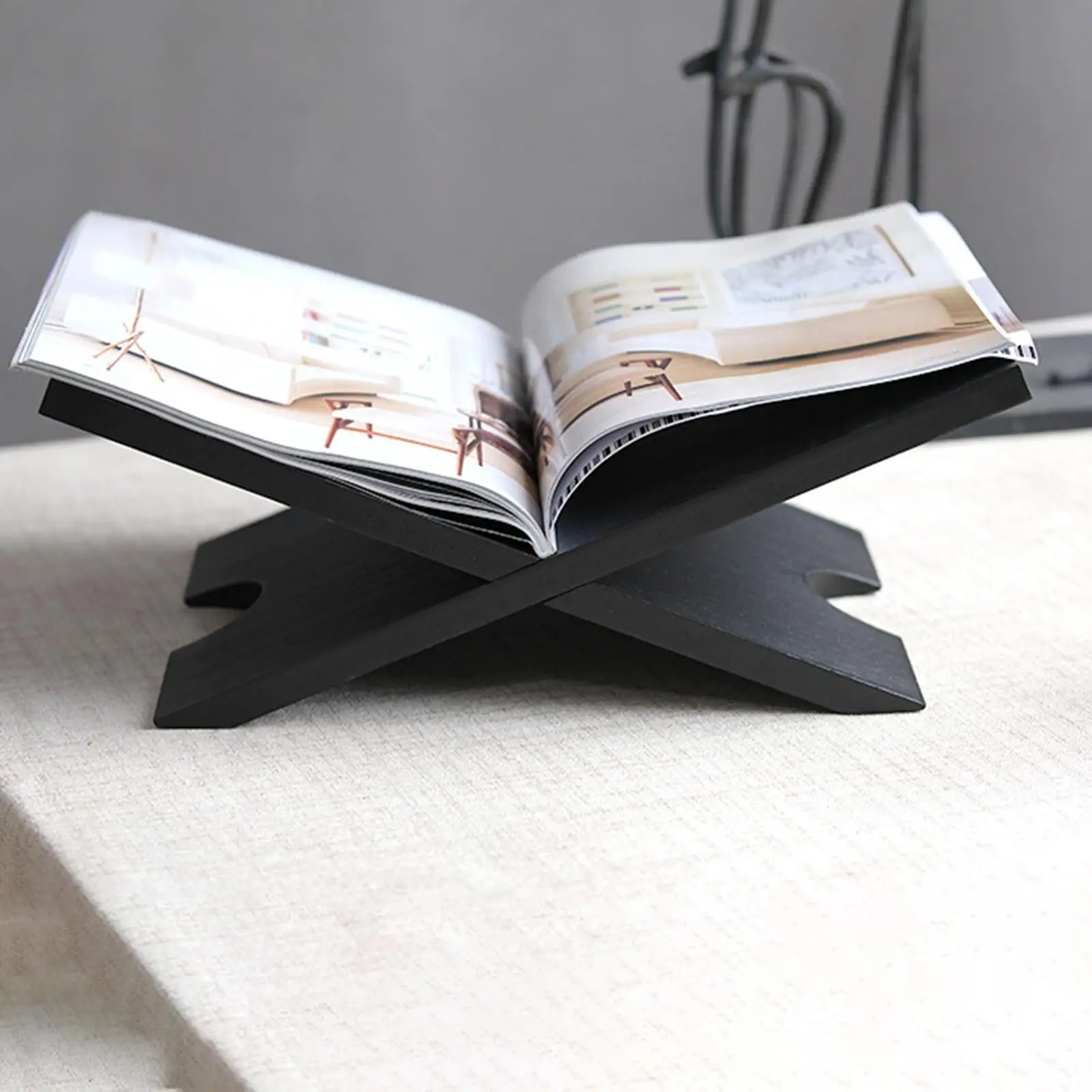 Book Holder Wood Desk Shelf Organizer for Cookbook Magazine Recipe Bookcase Display Stand for Adults