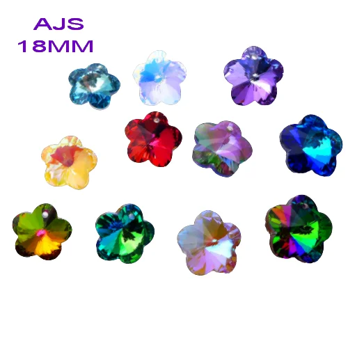 

40/60pcs 18MM Flower 6744 Crystal Pendants Vitrail AB Bermuda Beads Jewelry Making Necklace Earrings Hanging Free Shipping