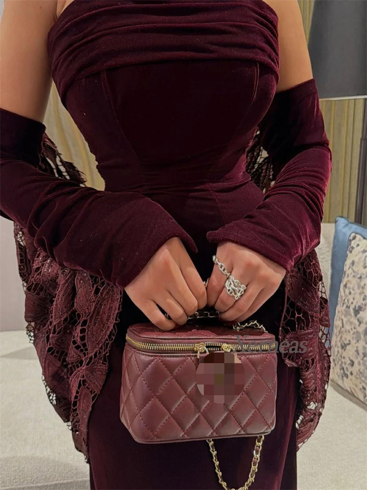 Customized Burgundy Evening Dresses Halter Sexy Cocktail Party Dress for Women Floor Length Ptom Night Gowns