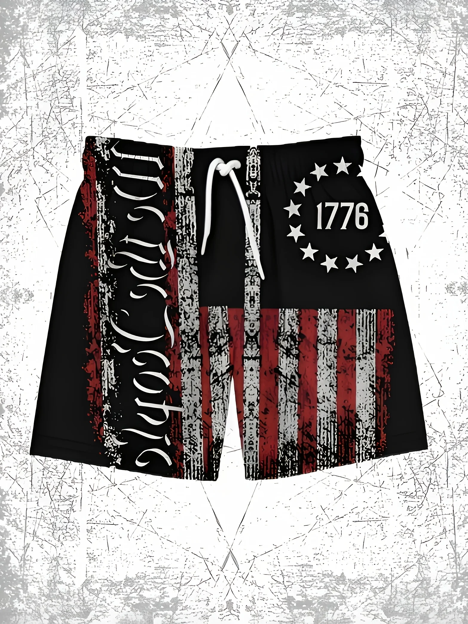 

Vintage vintage American flag men's shorts classic fashion couple 3D printed beach shorts casual fashion versatile street shorts