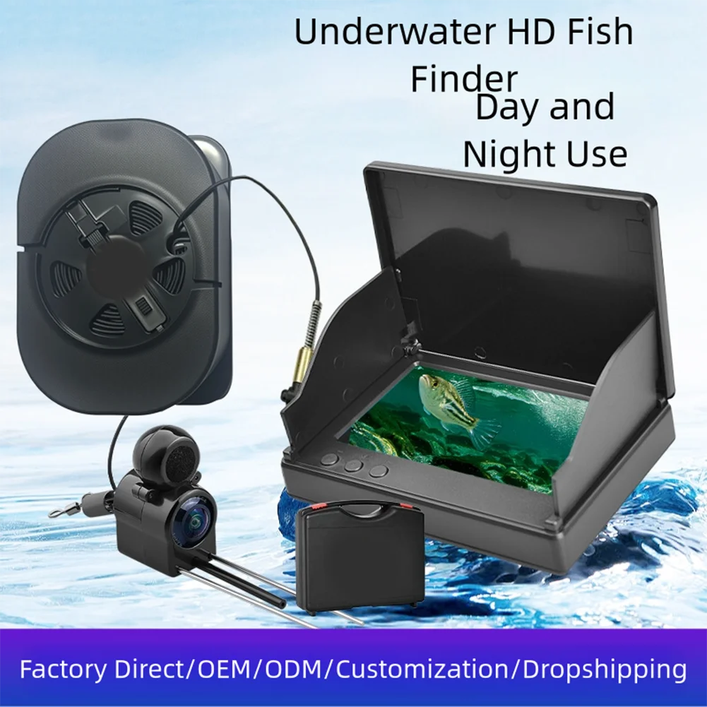 

Fishing Equipment Fish Finder Fishing Spot Finder 15m Cable Length 220 Wide Angle Lens 4.3 Inch LCD Display For Aquaculture