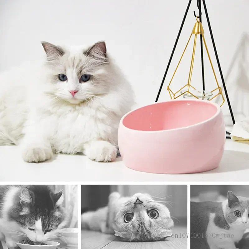 Buddha Series Ceramic Water Bowl for Cat And Dog, Overturn Proof Diagonal Anti Slip Large Capacity Tableware, Pet Supplies , 1Pc