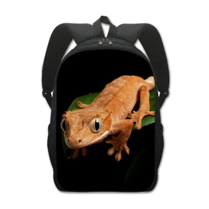 

Crested Gecko / Bearded Dragon Backpack for Teenager Boys Girls Pet Reptile Lizard Daypack Children School Bags Kids Book Bag