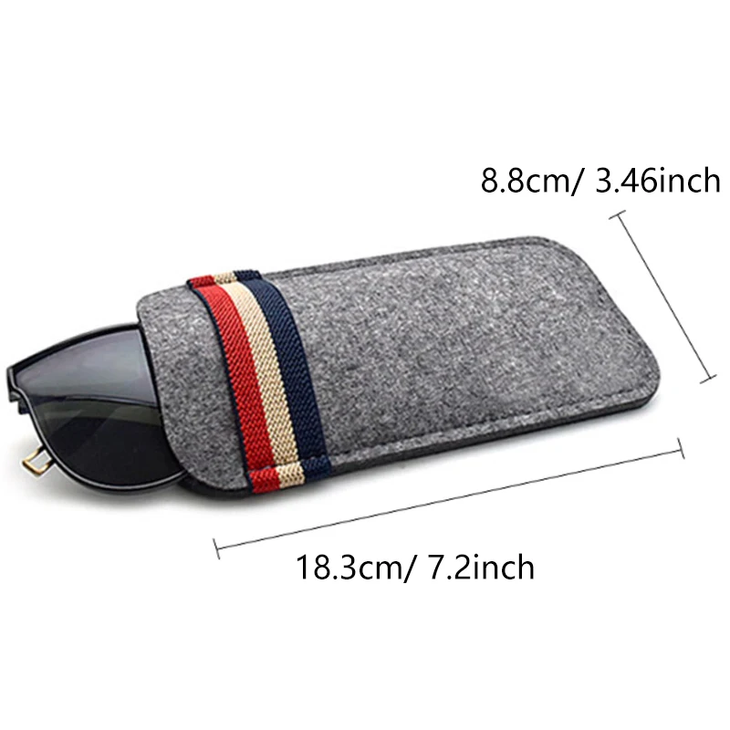 Oversize Felt Sunglasses Box Compatibility Colorful Glasses Bag Soft Lunettes Frame Glasses Case Elastic Band Glasses Box