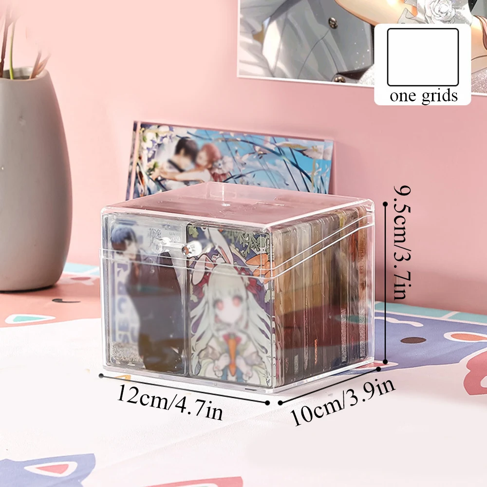 Photocard Box Transparent Idol Photo Card Case 3 Inch Card Storage Organizer Plastic Storage Box School Stationery Display