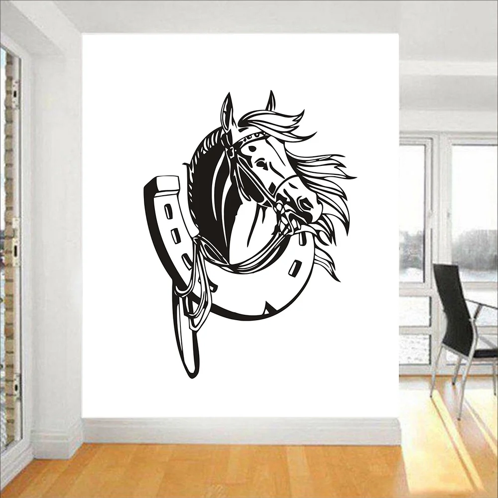 Beautiful Horse Head Wall Decal Pet Animal Art Decor Office Vinyl Wall Stickers For Living Room