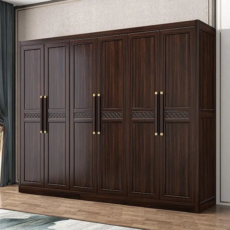 CX new Chinese style, solid wood wardrobe household bedroom large size drawer multi-layer storage space solid wood wardrobe
